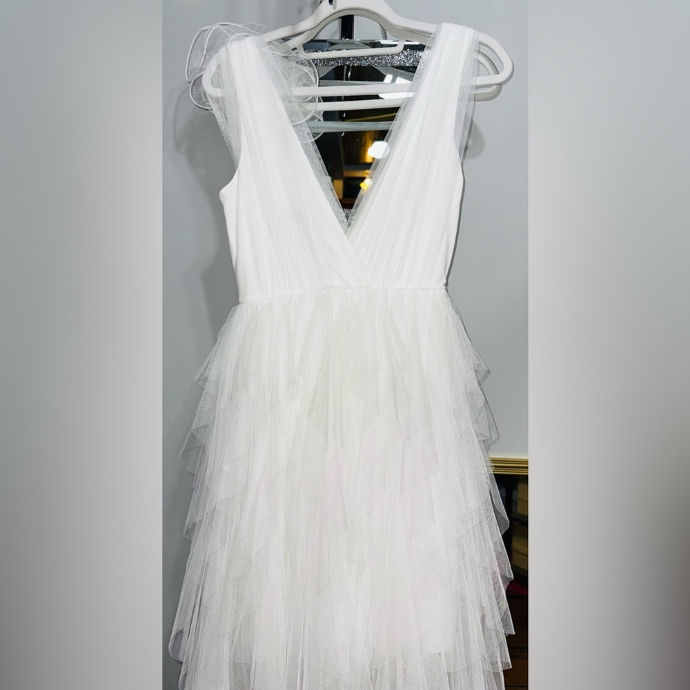 White meshed formal maxi dress - Picture 6 of 10